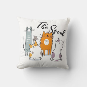 Coussin Toute l'équipe est drôle, la bande de chats
