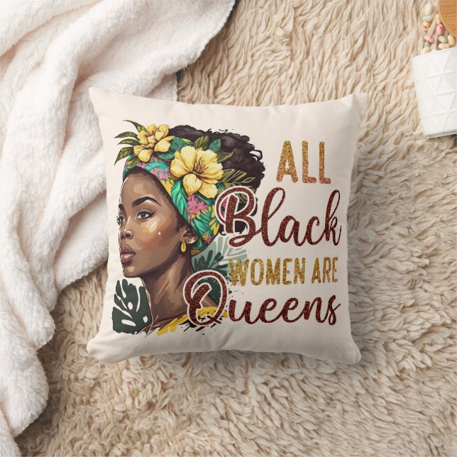 Coussin Toutes les femmes noires sont des reines (Couverture)