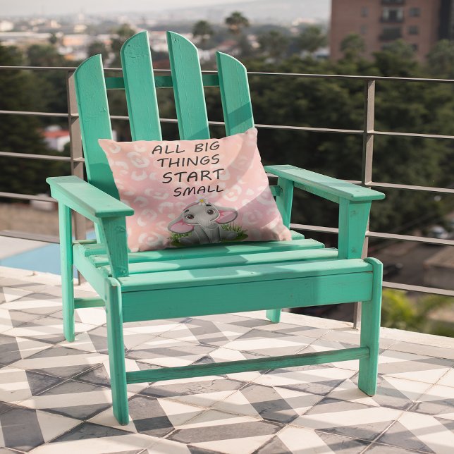 Coussin Toutes les grandes choses commencent petites (All Big Things Start Small Throw Pillow)