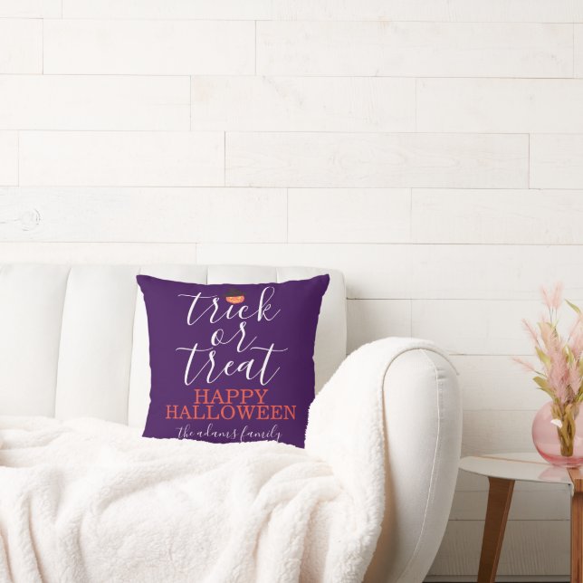 Coussin Trace ou traitement Script moderne Halloween (Canapé)