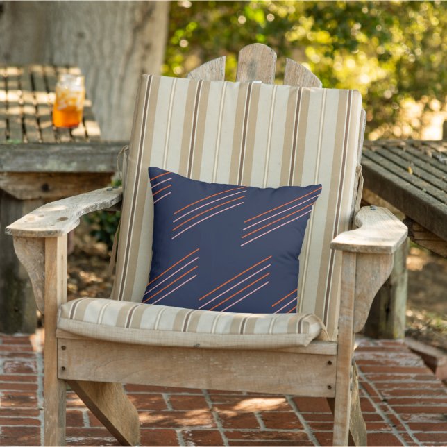 Coussin Traces diagonales Marine (Chaise)