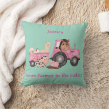 tracteur rose adorable et remorque avec animaux de