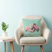 Coussin tracteur rose adorable et remorque avec animaux de (Chaise)