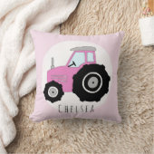 Coussin Tracteur rose Doodle pour bébé avec pépinière (Couverture)