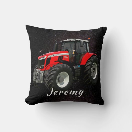 Coussin Tracteur rouge moderne (Recto)