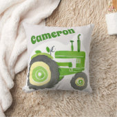 Coussin tracteur vert personnalisé - Cadeau garçon (Couverture)