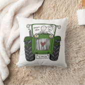 Coussin Tracteur vert personnalisé Mariage de ferme (Couverture)