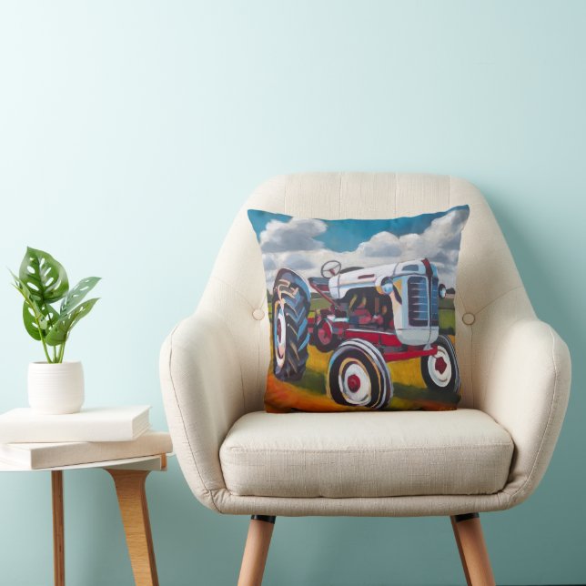 Coussin Tractor Painting - Gift for Tractor Enthusiasts (Chaise)