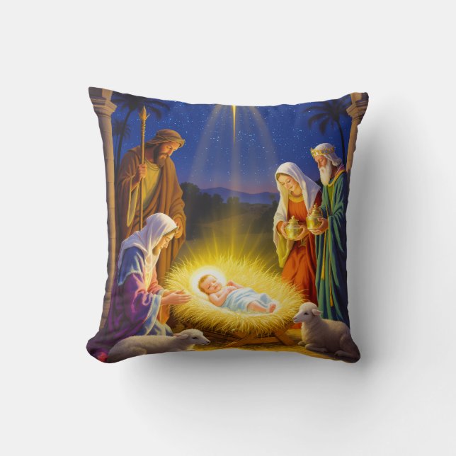 Coussin Traditional Nativity Holy Family (Recto)