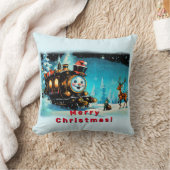 Coussin Train cadeau - Scène de Noël (Couverture)