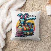 Coussin Train de Lapin Chemin de Fer Œuf de Pâques Enfants (Couverture)