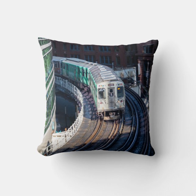 Coussin Train du matin de Chicago (Recto)
