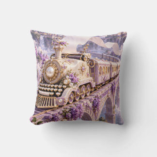 Coussin Train Fantastique de la Machine à Écrire de Perle