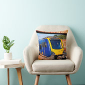 Coussin Train jaune et bleu, Sheffield (Chaise)