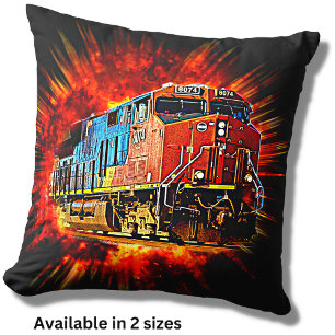 Coussin Train Locomotive Diesel Éclatant