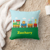 Coussin Train mignon coloré d'animaux pour la pièce (Couverture)