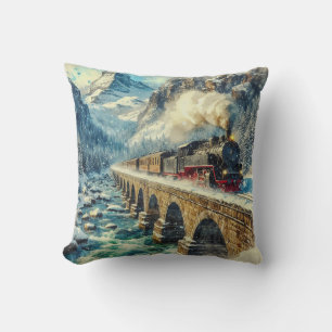 Coussin Train moteur à vapeur généré par IA