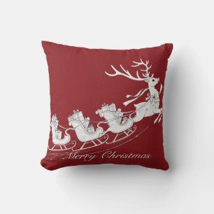 Coussin Traîneau de Noël avec rennes