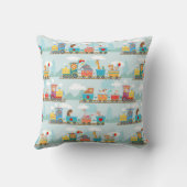 Coussin Trains à vapeur & Animaux Bébé mignon (Verso)