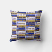 Coussin Trains à vapeur avec passagers sur Bébé Bleu (Verso)