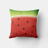 Coussin Tranche géante de pastèque à l'aquarelle mignonne (Verso)