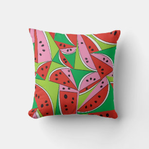 Coussin Tranches Abstraites de pastèque, YUM!, Personnalis