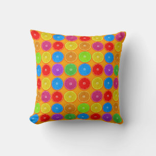 Coussin Tranches d'orange fraîches et colorées