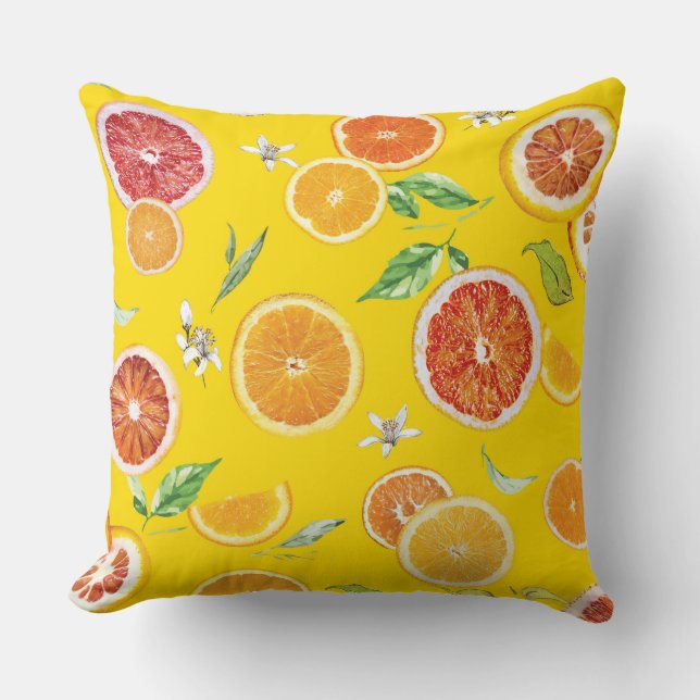 Coussin Tranches orange #motif #tendance #style (Recto)