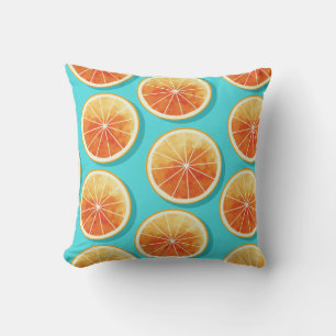 Coussin Tranches orange sur bleu