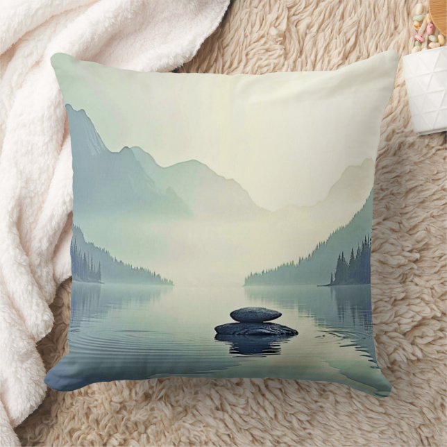 Coussin Tranquil Mountain Lake Serenity (Couverture)