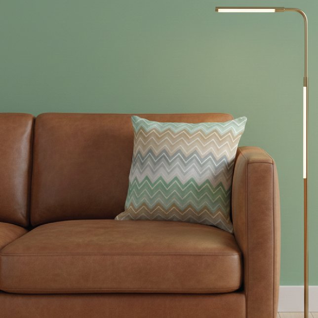 Coussin Tranquille Mint Chevron Zigzag Motif (Créateur téléchargé)