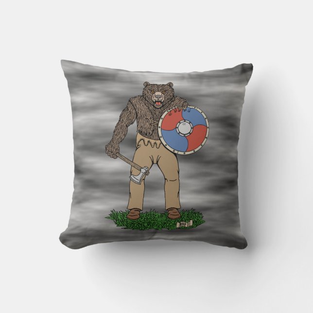 Coussin Transformé Viking Berserker ou Werebear (Recto)