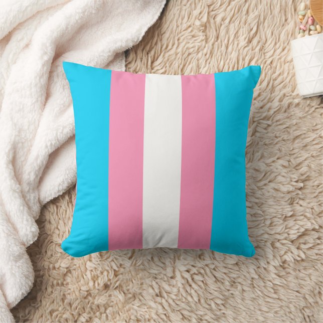 Coussin  Transgender Stripes Flag Birthday (Couverture)