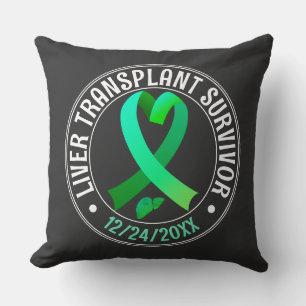 Coussin Transplant de foie Survivant Ribbon vert personnal