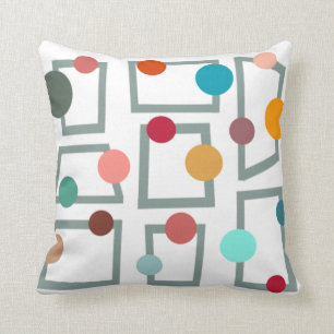 Coussin Trapézoïdes et cercles modernes du milieu du si
