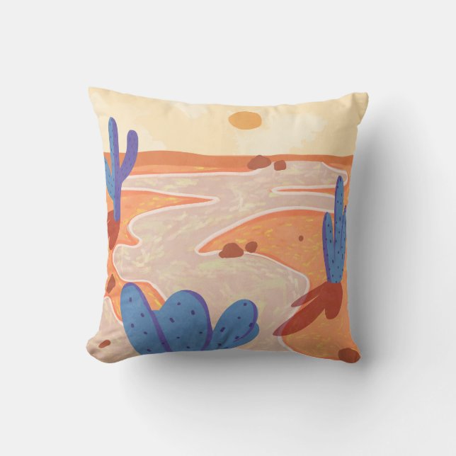Coussin Traverser le désert peint (Recto)