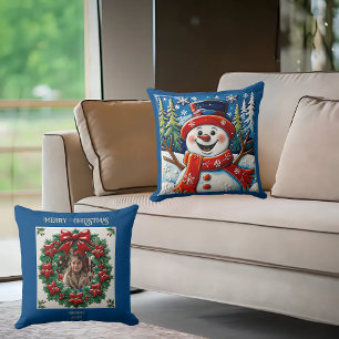 Coussin Traversin de bonhomme de neige excité