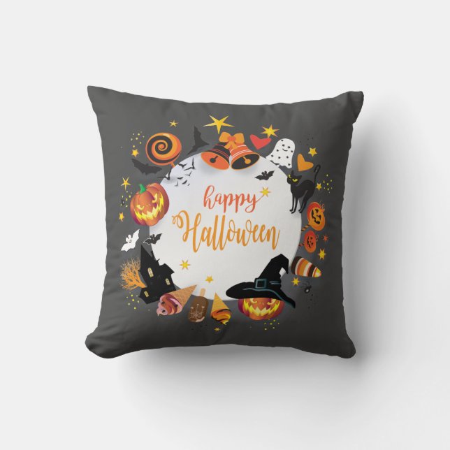 Coussin Treat de décoration Halloween ou Monstre de Trucs (Recto)