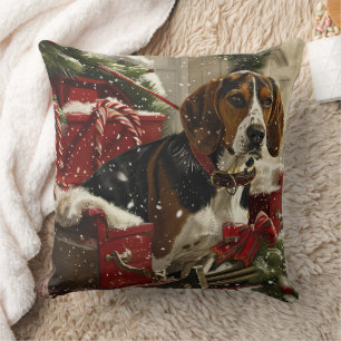 Coussin Treeing Walker Coonhound Dog Christmas Festive
