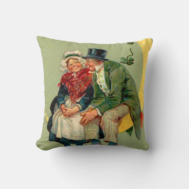 Coussin Trèfle à quatre feuilles Lune Leprechaun Trèfle à  (Recto)