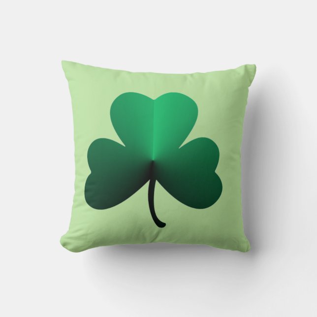Coussin Trèfle à trois feuilles vert (Recto)