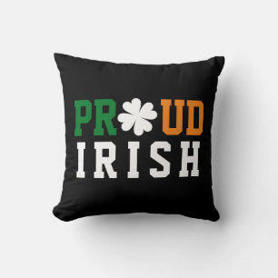 Coussin Trèfle Chanceux Citation Fière Irlandaise St Paddy