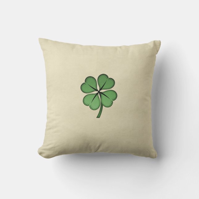 Coussin Trèfle irlandais chic Lucky (Recto)