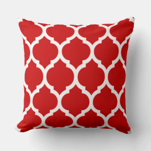 Coussin Treillis marocain rouge et blanc