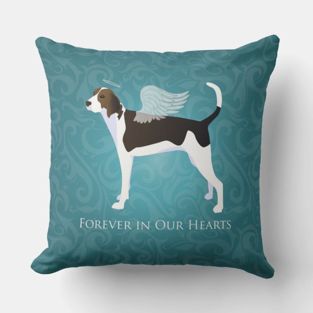 Coussin Trek Walker Coonhound Animal Memorial Angel Dog (Recto)