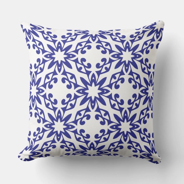 Coussin Trellis Bleu Royal (Recto)