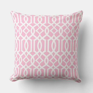 Coussin Trellis Marocca Marocain Rose Bébé Blanc Trellis