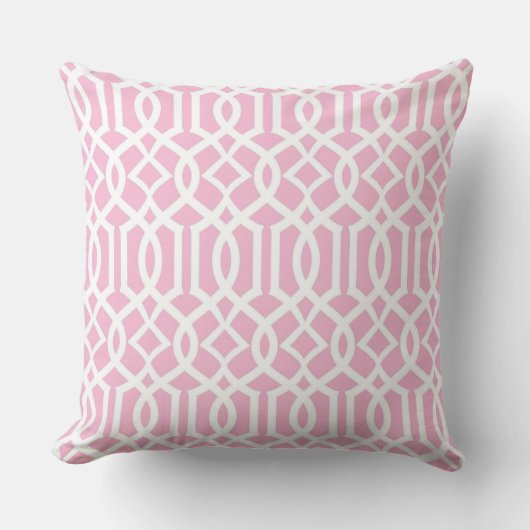 Coussin Trellis Marocca Marocain Rose Bébé Blanc Trellis (Recto)