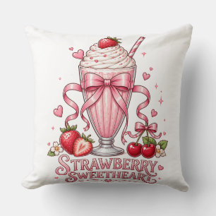 Coussin Trempette de Fraise Rose Mignonne Dessert Sucré