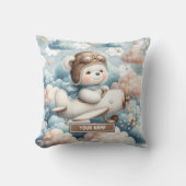 Coussin Trend mignon ours en peluche pilote garçon baby sh (Recto)